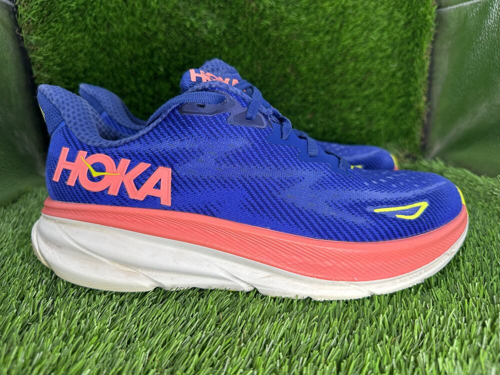 Hoka One One Clifton 9 1127896-EVN Athletic Sneaker Women 9.5B Blue Knit Running
